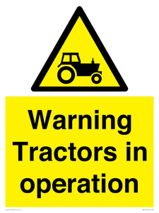 WM13187: Warning Tractors in operation