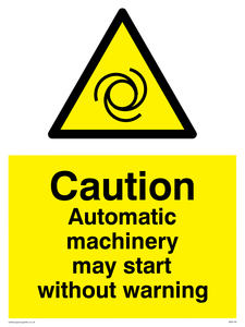 WM148: Automatic machinery may start