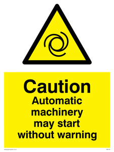 WM148: Automatic machinery may start