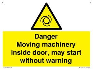 WM16555: Danger Moving machinery inside door