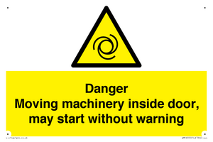 WM16555: Danger Moving machinery inside door