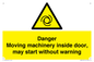 WM16555: Danger Moving machinery inside door