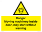 WM16555: Danger Moving machinery inside door
