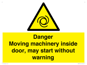 WM16555: Danger Moving machinery inside door