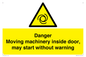 WM16555: Danger Moving machinery inside door