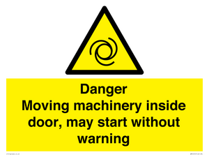 WM16555: Danger Moving machinery inside door