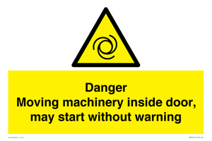 WM16555: Danger Moving machinery inside door