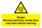 WM16555: Danger Moving machinery inside door