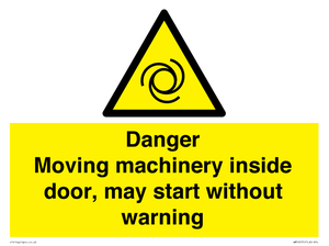 WM16555: Danger Moving machinery inside door
