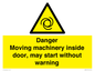 WM16555: Danger Moving machinery inside door