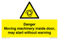 WM16555: Danger Moving machinery inside door
