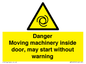 WM16555: Danger Moving machinery inside door