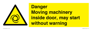WM16555: Danger Moving machinery inside door