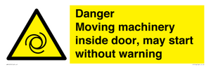 WM16555: Danger Moving machinery inside door
