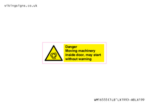 WM16555: Danger Moving machinery inside door