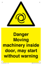 WM16555: Danger Moving machinery inside door