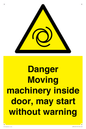 WM16555: Danger Moving machinery inside door