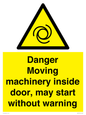 WM16555: Danger Moving machinery inside door
