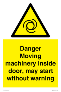 WM16555: Danger Moving machinery inside door