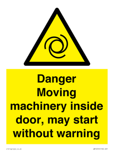 WM16555: Danger Moving machinery inside door
