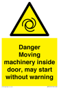 WM16555: Danger Moving machinery inside door
