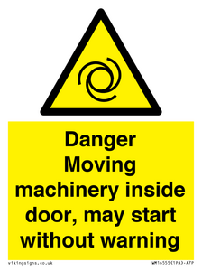 WM16555: Danger Moving machinery inside door