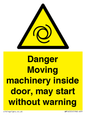 WM16555: Danger Moving machinery inside door