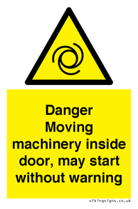 WM16555: Danger Moving machinery inside door