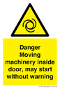WM16555: Danger Moving machinery inside door
