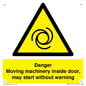 WM16555: Danger Moving machinery inside door