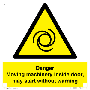 WM16555: Danger Moving machinery inside door