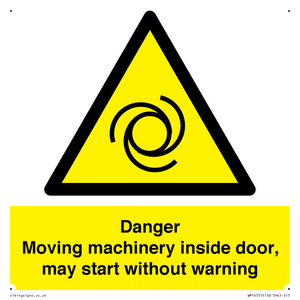 WM16555: Danger Moving machinery inside door