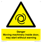 WM16555: Danger Moving machinery inside door