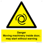 WM16555: Danger Moving machinery inside door