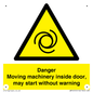 WM16555: Danger Moving machinery inside door