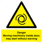 WM16555: Danger Moving machinery inside door