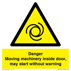 WM16555: Danger Moving machinery inside door