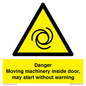 WM16555: Danger Moving machinery inside door