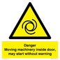 WM16555: Danger Moving machinery inside door