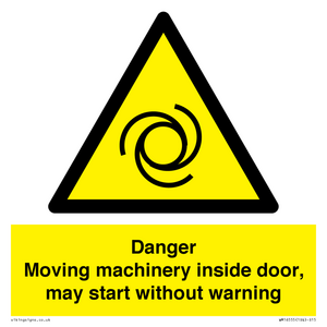 WM16555: Danger Moving machinery inside door