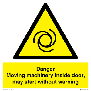 WM16555: Danger Moving machinery inside door