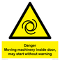 WM16555: Danger Moving machinery inside door