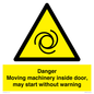 WM16555: Danger Moving machinery inside door