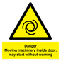 WM16555: Danger Moving machinery inside door