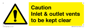 WM16557: Caution Inlet & outlet vents to be kept clear