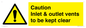 WM16557: Caution Inlet & outlet vents to be kept clear