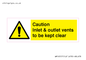 WM16557: Caution Inlet & outlet vents to be kept clear