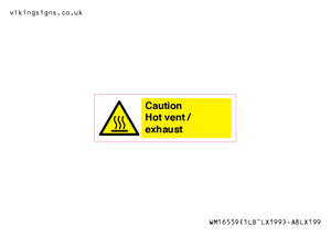 WM16559: Caution Hot vent / exhaust