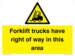 WM5276: Forklift trucks have right of way