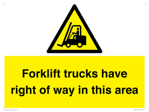WM5276: Forklift trucks have right of way